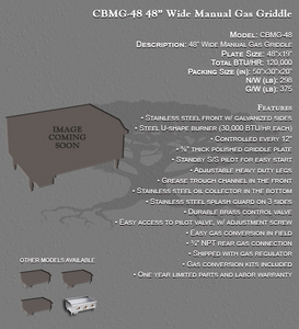 48" Wide Manual Gas Griddle