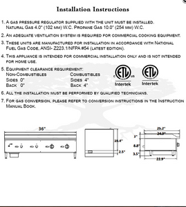 36" Thermostatic Griddle