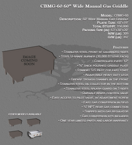 60" Wide Manual Gas Griddle