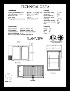 48" Back Bar Cooler