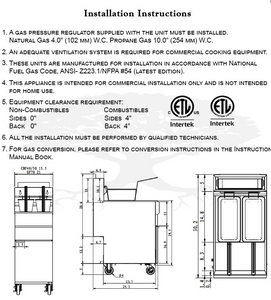 4 Gas Tube 50lb Fryer