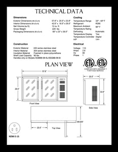 58" Back Bar Cooler