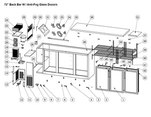 72" Back Bar Cooler