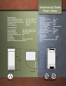 27" 1 Door Reach-In Freezer