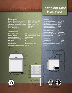 27" 1 Door Mega Top Sandwich Unit