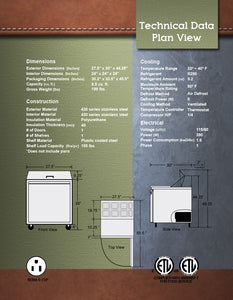 27" 1 Door Sandwich Unit