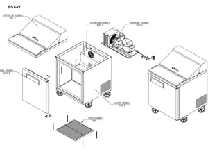 27" 1 Door Sandwich Unit