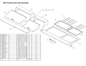 72" 3 Door Mega Top Sandwich Unit