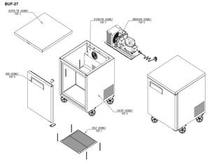 27" 1 Door Undercounter Freezer