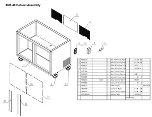 48" 2 Door Undercounter Freezer