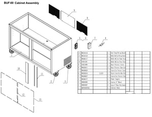 60" 2 Door Undercounter Freezer