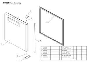 27" 1 Door Undercounter Refrigerator