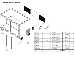 48" 2 Door Undercounter Refrigerator