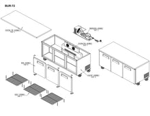 Load image into Gallery viewer, 72&quot; 3 Door Undercounter Refrigerator
