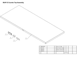 72" 3 Door Undercounter Refrigerator