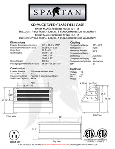 93" Curved Glass Deli Case