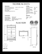 Load image into Gallery viewer, 2 Sliding Door Reach-In Glass Door Refrigerator
