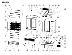 2 Sliding Door Reach-In Glass Door Refrigerator