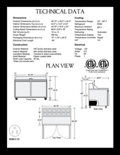 Load image into Gallery viewer, 48&quot; 2 Door Sandwich/Salad Prep Refrigerator
