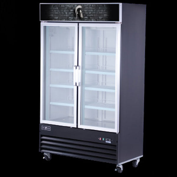 2 Sliding Door Reach-In Glass Door Refrigerator