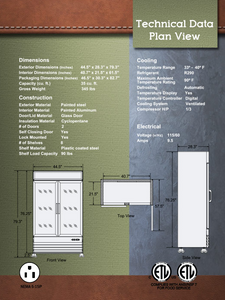 2 Glass Door Reach-In Refrigerator