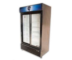 2 Sliding Glass Door Reach-In Refrigerator