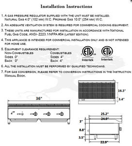 36" Wide Gas Radiant Broiler